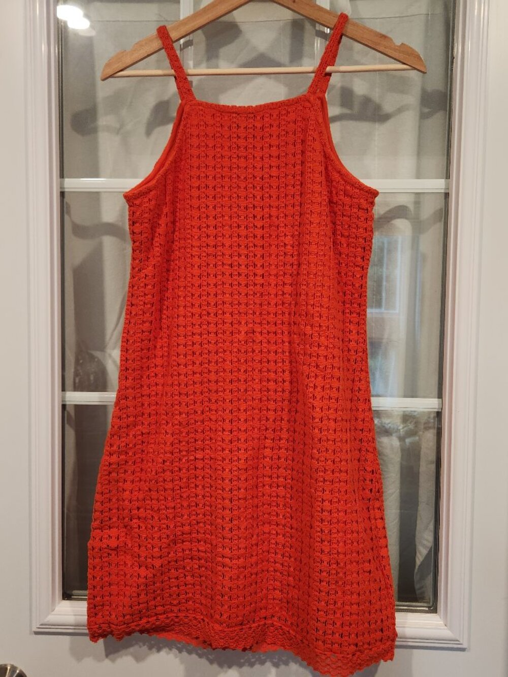 NWT Vero Moda Spicy Orange Crochet Mini Dress